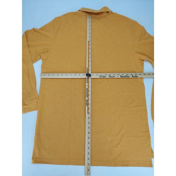 Lands End Men's Long Sleeve Polo Shirts Lot of 2 Green & Butterscotch XLT 46-48 - Picture 6 of 11